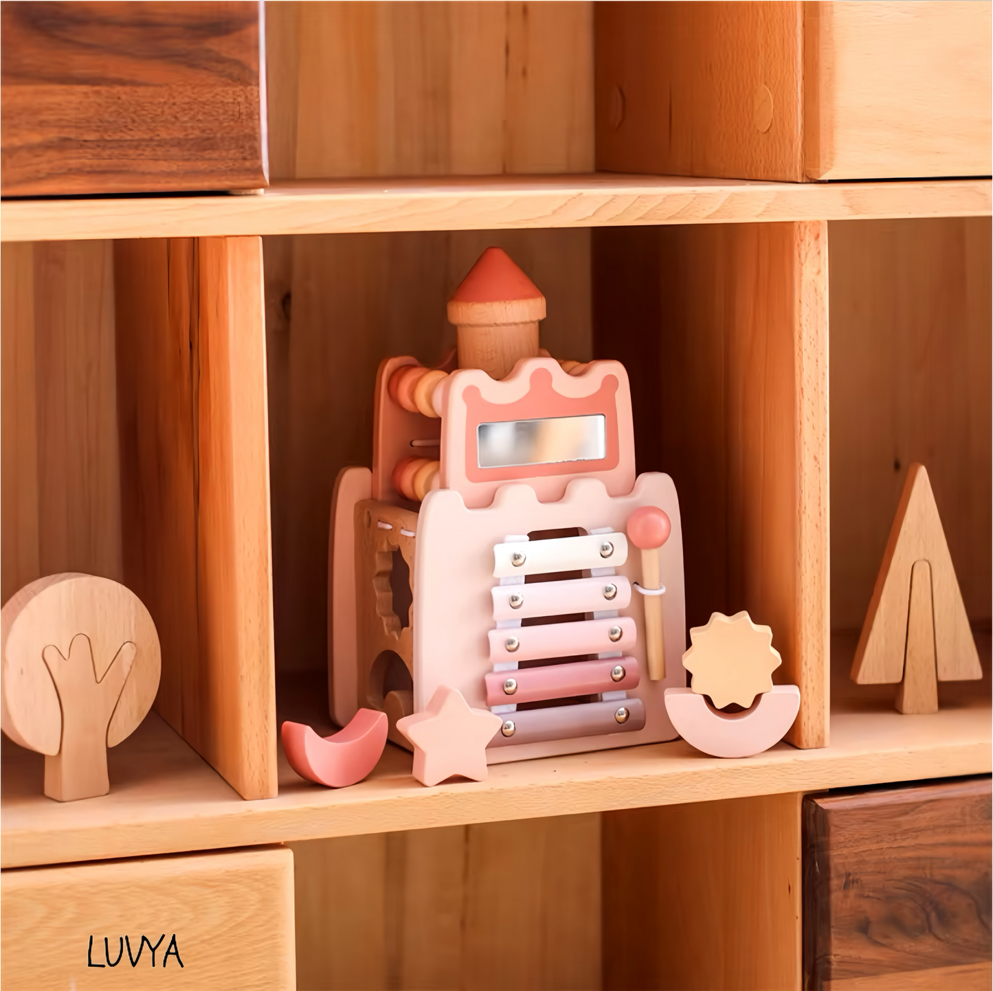 Maison Champignon et Château – Jouet Imaginatif en Bois
