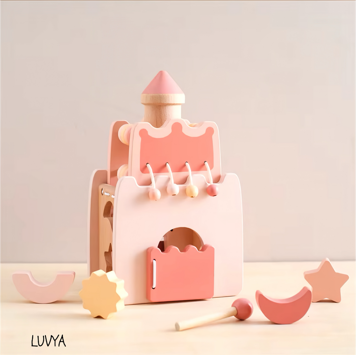 Maison Champignon et Château – Jouet Imaginatif en Bois