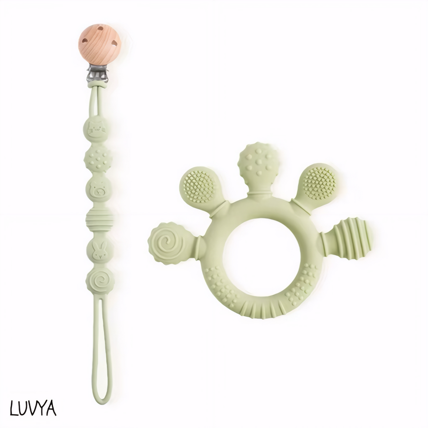 Anneaux de Dentition Multiformes avec Attache Tétine – Soulagement Naturel pour Bébé