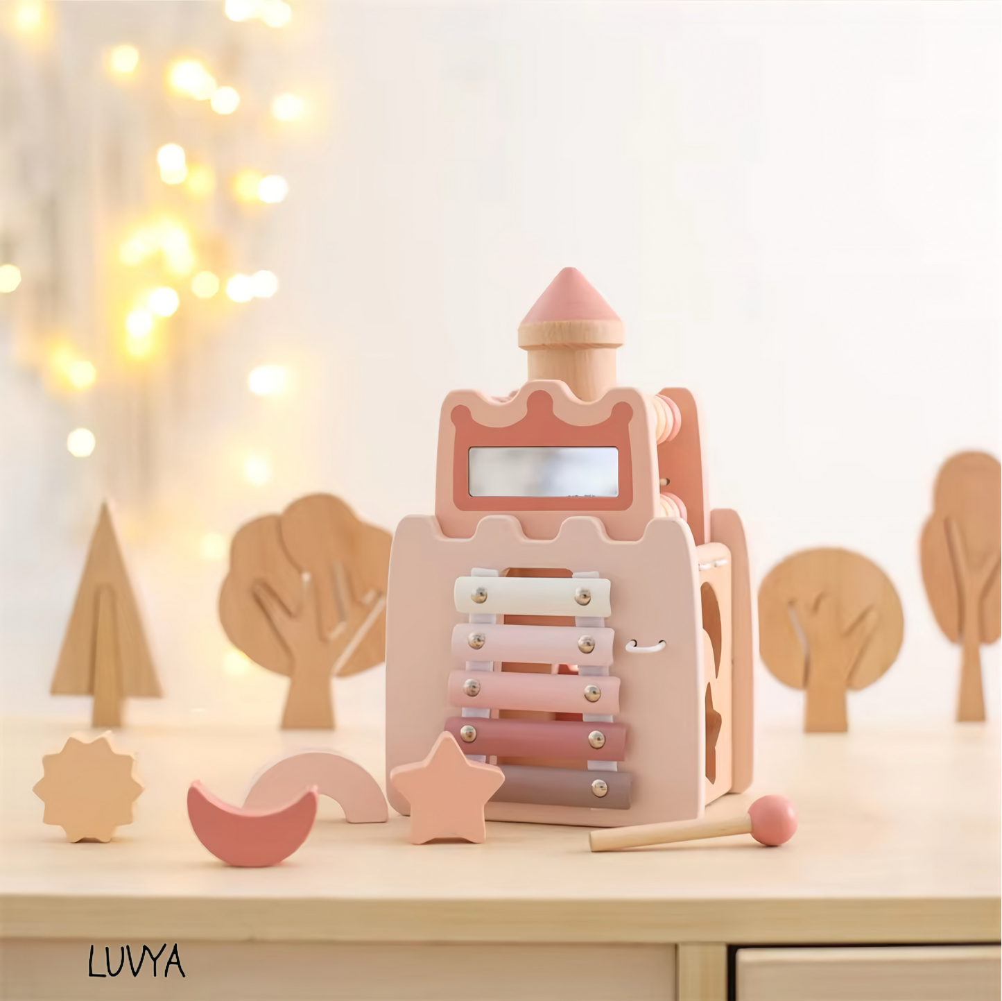 Maison Champignon et Château – Jouet Imaginatif en Bois
